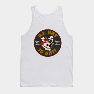 AI Art Is Shit - Artificial Intelligence Art Sucks - Support Real Art Tank Top